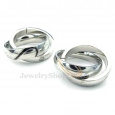 Couples Titanium Interlocking Circles Pendant Necklace (Free Chain)(One Pair)