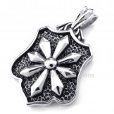 Titanium Flower Cards Pendant Necklace (Free Chain)