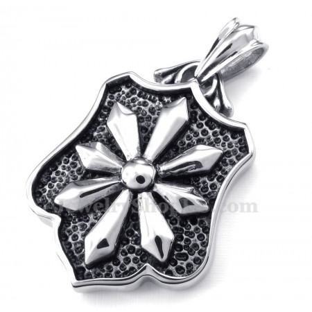 Titanium Flower Cards Pendant Necklace (Free Chain)