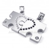 Titanium Sign Couples Pendant Necklace (Free Chain)(One Pair)