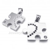 Titanium Sign Couples Pendant Necklace (Free Chain)(One Pair)