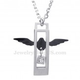 Fashion Titanium Wings Hearts Couples Pendant Necklace (Free Chain)(One Pair)