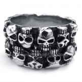 Round Titanium Skull Ring