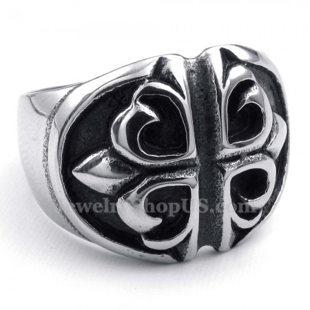 Titanium Cross Flower Ring