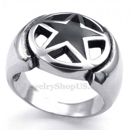 Titanium Five-pointed Star Ring