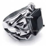 Titanium Ring with Black Ornamental Stone
