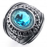 Titanium Ring with Blue Zircon