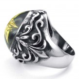 Gold Star of David Titanium Ring