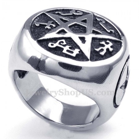 Titanium Five-pointed Star Ring