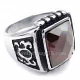 Red Zircon Titanium Ring