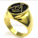 Gold Titanium Masonic Ring