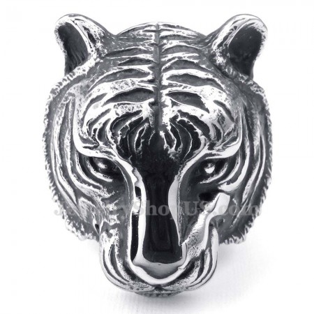 Titanium Tiger Head Ring