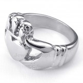 Hands Hugs Up Heart Titanium Ring