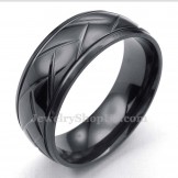 Black Hack flower Titanium Ring