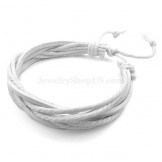 Good looking  Hand-woven White Leather Bracelet