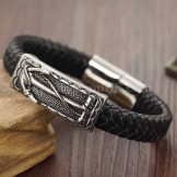 Exquisite Men's Titanium Leather Bracelet C948