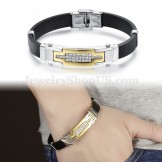 Hot Sale Men's Gold Color Zirconia Titanium Bracelet C934