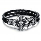 Good Sale Men's Titanium Leather Bracelet  C871