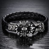 Good Sale Men's Titanium Leather Bracelet  C871