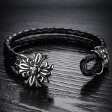 Good Sale Men's Titanium Leather Bracelet  C871