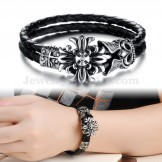 Good Sale Men's Titanium Leather Bracelet  C871