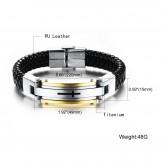 Men's Cross Titanium Leather Bracelet C916