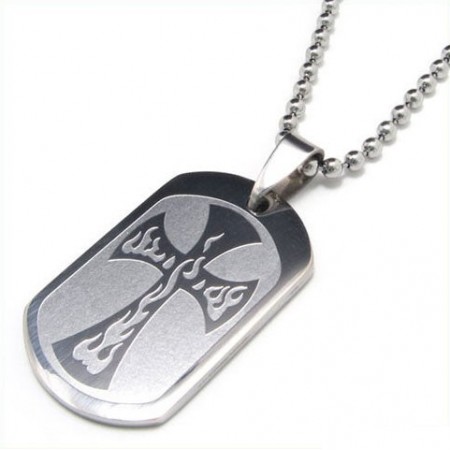 Cool Man Cross Pure Titanium Necklace Pendant-New-