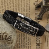 Exquisite Men's Titanium Leather Bracelet C896