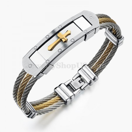 Men's Classical Titanium Cross Bracelet C782