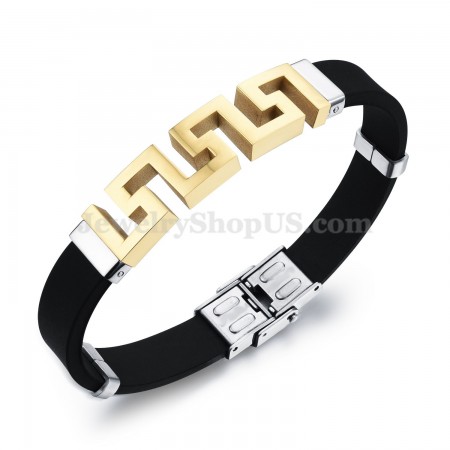 Men's Hollow Gold Titanium Bracelet C996