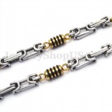 Silver Gold Men's Titanium Necklace Chain