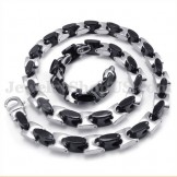 Stunning Black Men's Titanium Necklace Chain