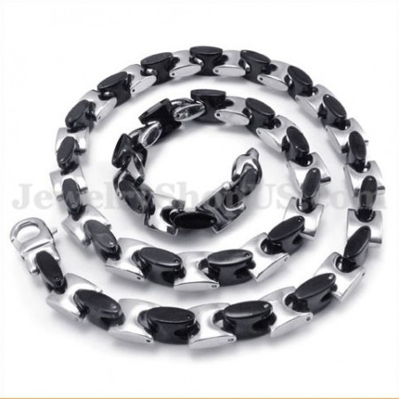 Stunning Black Men's Titanium Necklace Chain