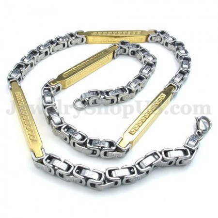 Silver Gold Men's Titanium Necklace Chain