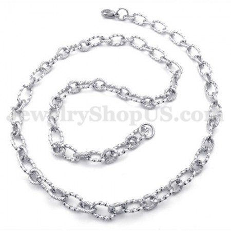 Simple Silver Men's Titanium Necklace Chain