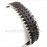Men's Titanium Leather Bracelet