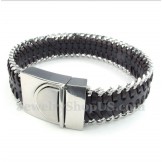 Men's Titanium Leather Bracelet