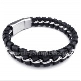 Men's Titanium Leather Bracelet