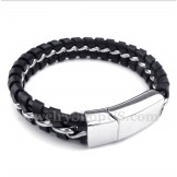 Men's Titanium Leather Bracelet