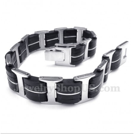 Men's Titanium Rubber Bracelet