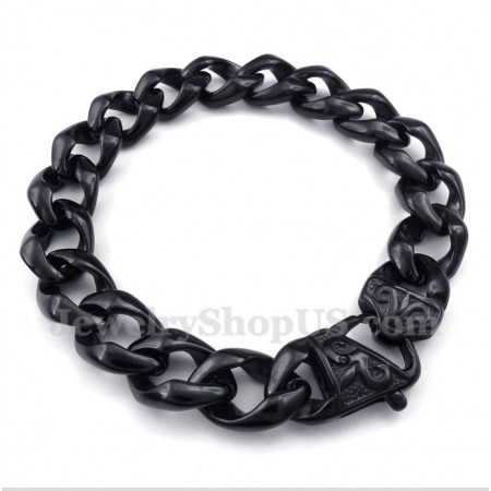 Men's Titanium Casted Black Bracelet