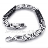Men's Titanium Cylinder Black Bracelet