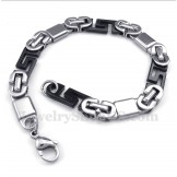 Men's Titanium Greek Meander Pattern Black Bracelet