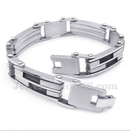 Men's Titanium Black Cable Bracelet