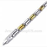 Men's Titanium Gold Serrated Bracelet