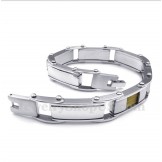 Men's Titanium Gold Cable Bracelet