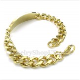 Men's Titanium Gold Diamond Greek Meander Pattern Bracelet