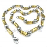 Men's Titanium Gold Hollow Necklace