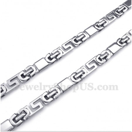 Men's Titanium Greek Meander Pattern Necklace