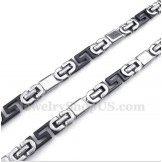 Men's Titanium Black Greek Meander Pattern Necklace